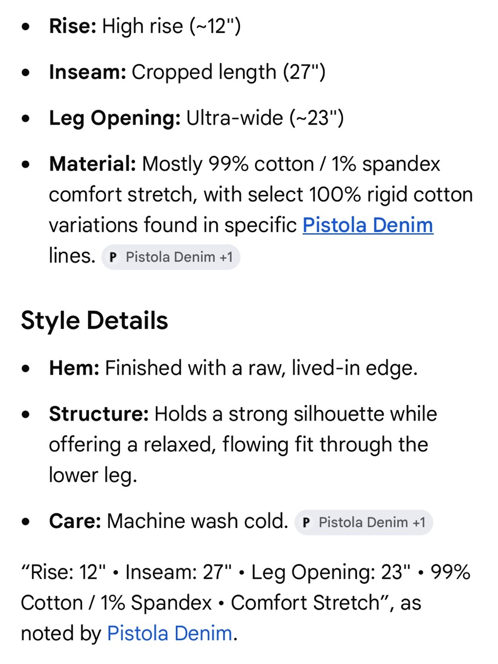 The Pistola Lana Crop High Rise Ultra Wide Leg jean - Picture 7 of 7